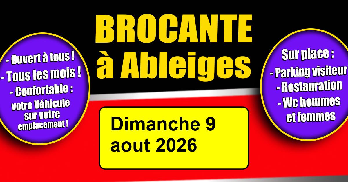 Photo de la Brocante d'Ableiges du dimanche 9 Aout 2026 au Domaine d'Ableiges